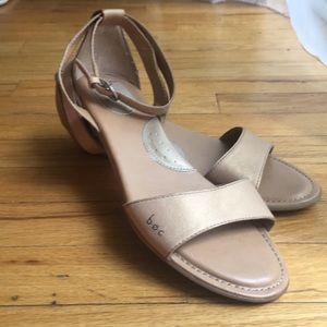 B.O.C tan wedge ankle strap sandals